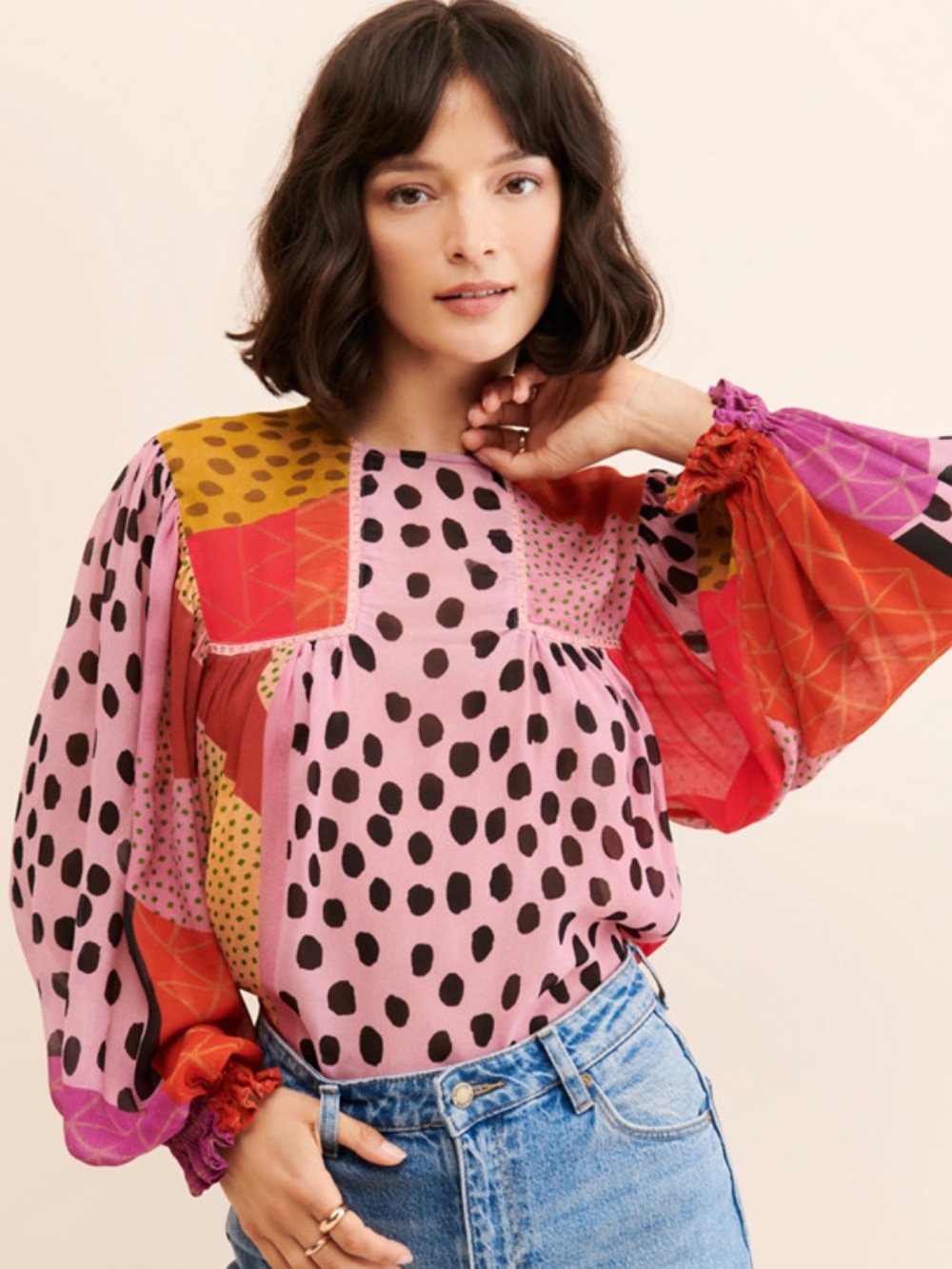 Anthropologie Blnk London Miranda peasant blouse top